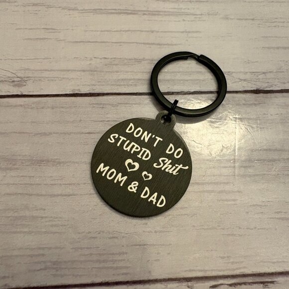 Funny Keychain For SON From Parents Black and Silver NEW (SKU: 248MI) - Picture 2 of 5